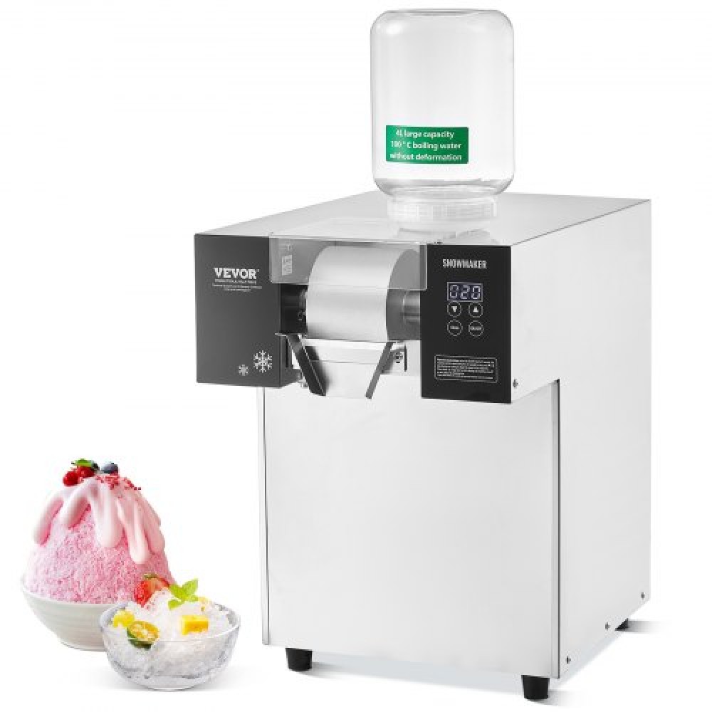 VEVOR Commercial Snowflake Ice Machine, Snowflake Ice Maker 385LBS/24H Snowflake Ice Maker, Inox Ice Shaver Machine, Electric Snow Cone Maker, Liquid Cooling System for Rapid Dissipation θερμότητας, Παγωτό