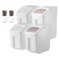 Δοχείο αποθήκευσης ρυζιού VEVOR, 3,5Gal/15Lx2 + 4,5Gal/20Lx2 Μεγάλος Κάδος Διανομής Τροφής για Σκύλους, Κάδος Δημητριακών Συστατικών Κουζίνας, Δοχεία τροφών για κατοικίδια με ρόδες, 4 μεζούρες, αεροστεγές καπάκι, 4 συσκευασίες