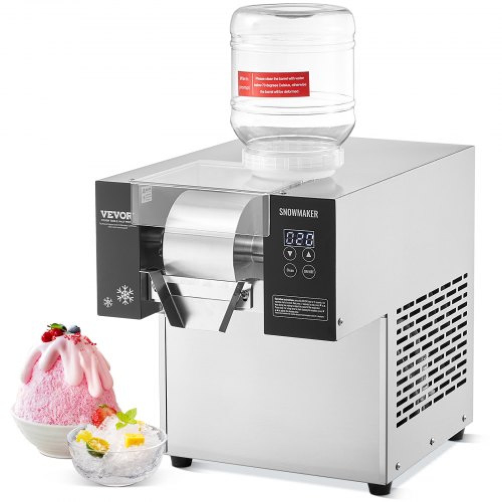 VEVOR Commercial Snowflake Ice Machine, Snowflake Ice Maker 375LBS/24H Snowflake Ice Maker, Inox Ice Shaver Machine, Electric Snow Cone Maker, Air Cooling System for Rapid Dissipation θερμότητας, για αρτοποιείο, Cafe