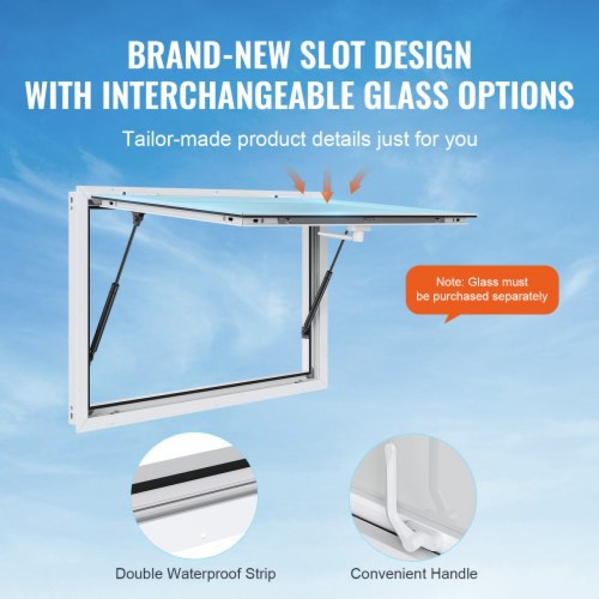 VEVOR Concession Window for Food Truck, 36"x24" κράμα αλουμινίου Food Truck Παράθυρο σέρβις, Έως 85 μοιρών Stand παράθυρο σερβιρίσματος με τέντα πόρτα & σύρσιμο γάντζο, for Food Trucks Concession Trailers