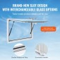 VEVOR Concession Window for Food Truck, 36"x24" κράμα αλουμινίου Food Truck Παράθυρο σέρβις, Έως 85 μοιρών Stand παράθυρο σερβιρίσματος με τέντα πόρτα & σύρσιμο γάντζο, for Food Trucks Concession Trailers