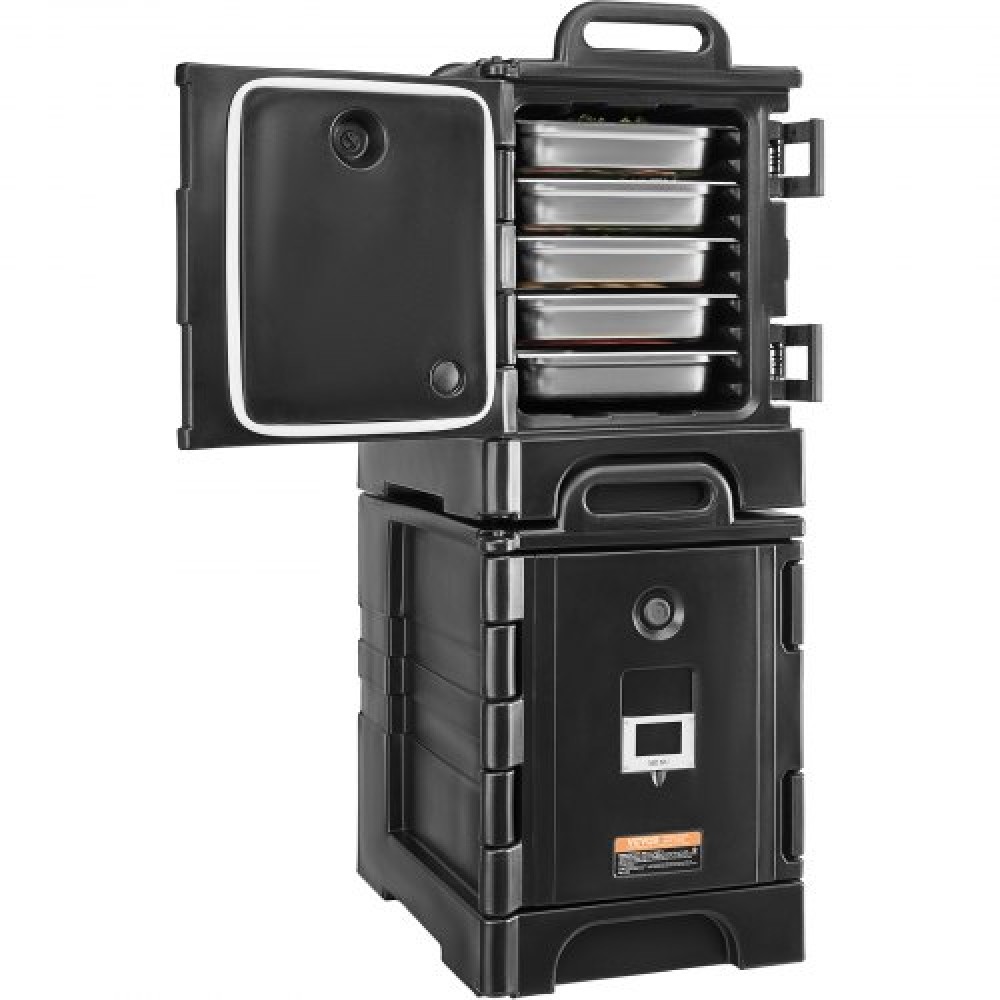 Βάση μεταφοράς φαγητού VEVOR Insulated, Hot Box 81 Qt x 2 Pack για τροφοδοσία, Φορτωτής φαγητού με διπλές πόρπες, θερμαντήρας φαγητού εμπρός φόρτωσης με λαβές, στοιβαζόμενος τελικός φορτωτής για εστιατόριο, καντίνα