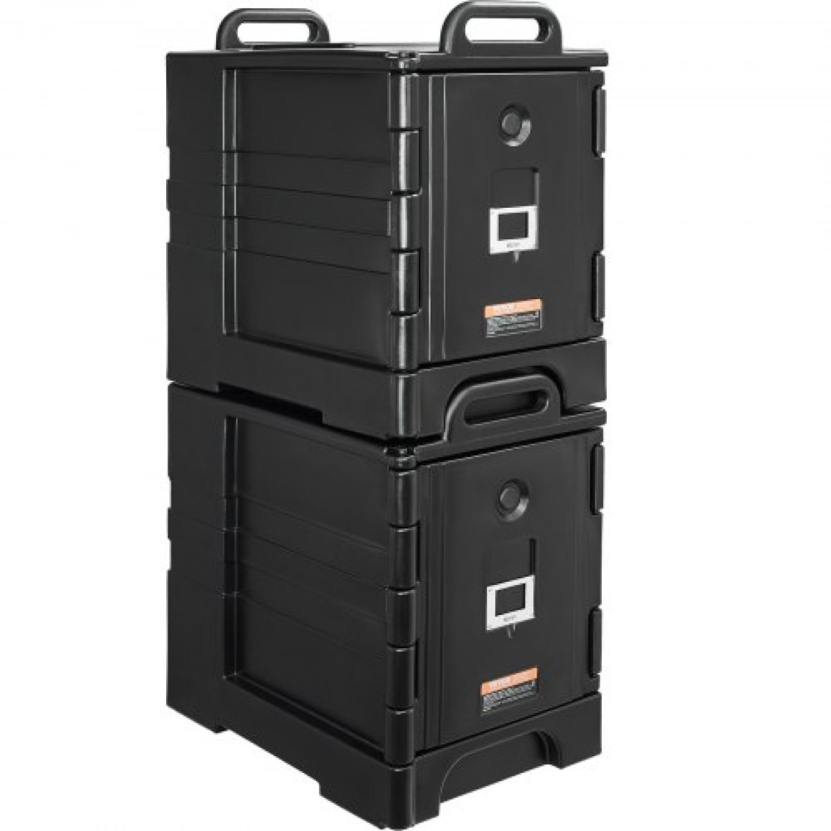 Βάση μεταφοράς φαγητού VEVOR Insulated, Hot Box 81 Qt x 2 Pack για τροφοδοσία, Φορτωτής φαγητού με διπλές πόρπες, θερμαντήρας φαγητού εμπρός φόρτωσης με λαβές, στοιβαζόμενος τελικός φορτωτής για εστιατόριο, καντίνα