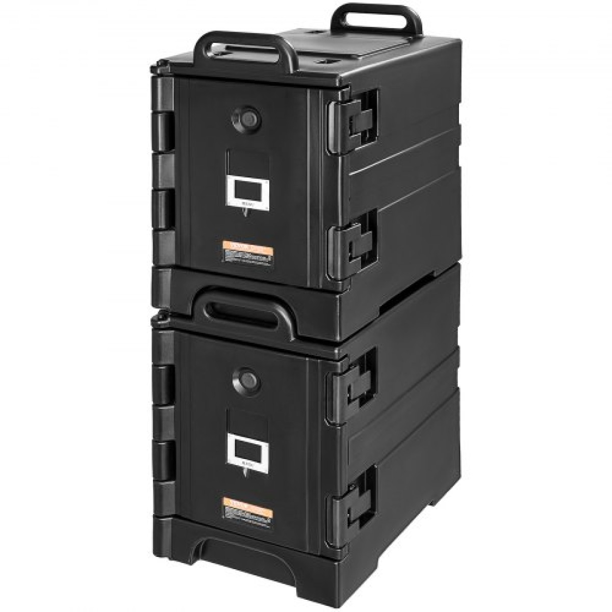 Βάση μεταφοράς φαγητού VEVOR Insulated, Hot Box 81 Qt x 2 Pack για τροφοδοσία, Φορτωτής φαγητού με διπλές πόρπες, θερμαντήρας φαγητού εμπρός φόρτωσης με λαβές, στοιβαζόμενος τελικός φορτωτής για εστιατόριο, καντίνα