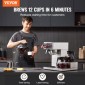 Εμπορική καφετιέρα VEVOR 12 φλιτζάνια, καφετιέρα με 3 γυάλινες καράφες και 3 θερμότερες πλάκες, από ανοξείδωτο χάλυβα Pour Over Coffee Brewer για εστιατόριο, γραφείο, καφέ