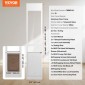 VEVOR Dog Door for Sliding Glass Door, 75 7/8"-80 11/16" Ρυθμιζόμενου ύψους Doggy Door for Sliding Door, Πόρτα κατοικίδιων από γυαλί με σκελετό αλουμινίου με πτερύγιο και κλειδαριά δομής μεντεσέδων για σκύλους μεγάλου μεγέθους