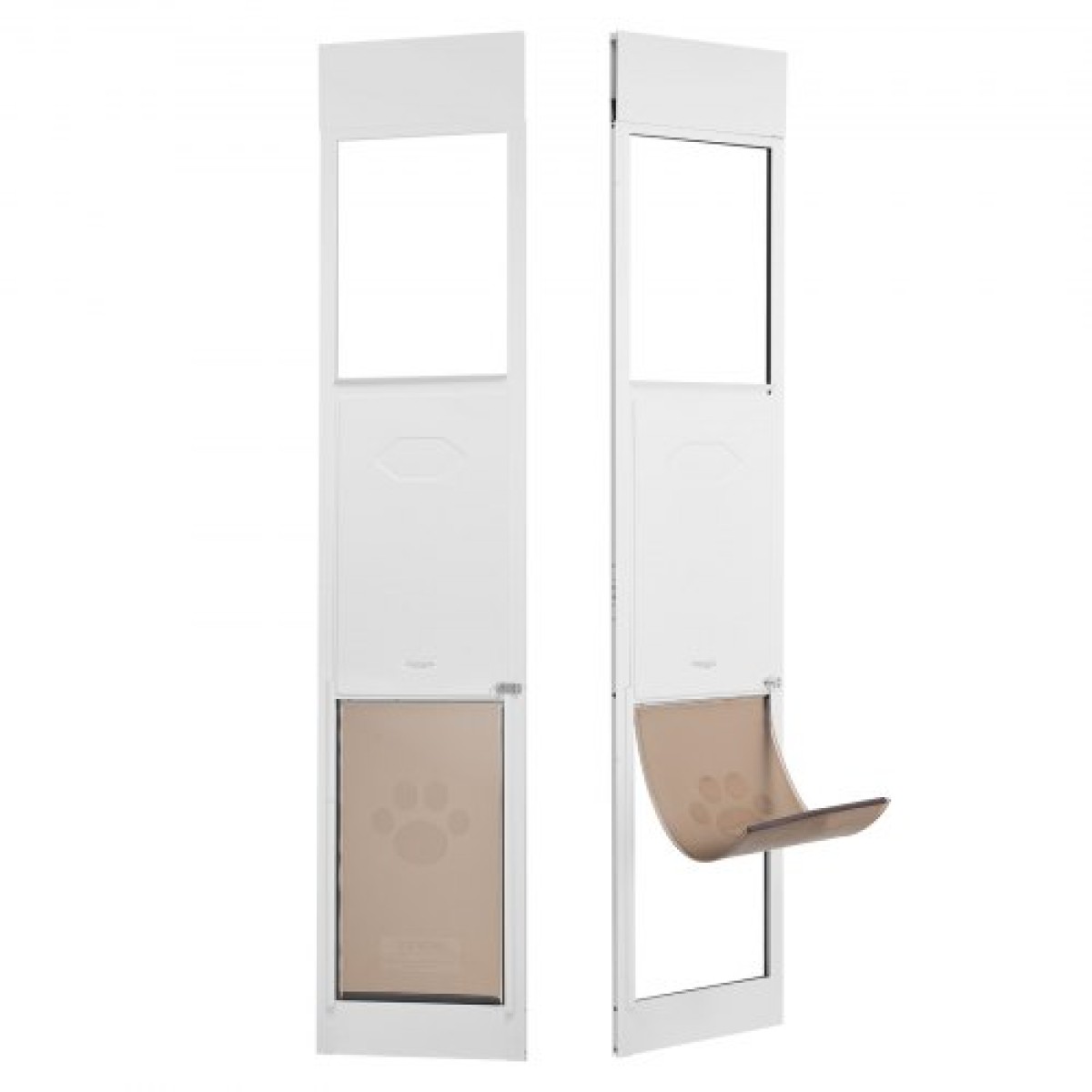 VEVOR Dog Door for Sliding Glass Door, 75 7/8"-80 11/16" Ρυθμιζόμενου ύψους Doggy Door for Sliding Door, Πόρτα κατοικίδιων από γυαλί με σκελετό αλουμινίου με πτερύγιο και κλειδαριά δομής μεντεσέδων για σκύλους μεγάλου μεγέθους