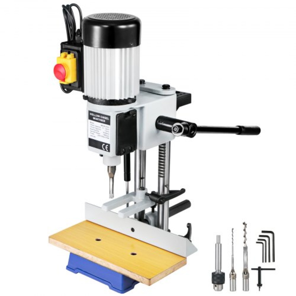 VEVOR Woodworking Mortise Machine, 550W 2800RPM Powermatic Mortiser, Hollow Mortiser with Chisel Bit sets, Panchtop Mortising Machine, for Saturing Thropes or Square Trees in Wood