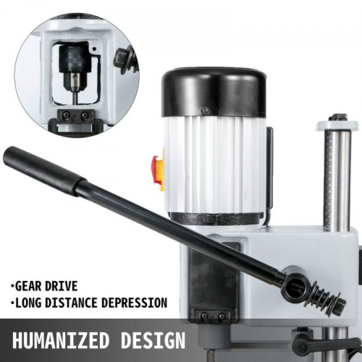 VEVOR Woodworking Mortise Machine, 550W 2800RPM Powermatic Mortiser, Hollow Mortiser with Chisel Bit sets, Panchtop Mortising Machine, for Saturing Thropes or Square Trees in Wood