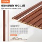 Ακουστικά πάνελ VEVOR Wood Slat, 8 ΤΕΜ 96 x 6 ιντσών, Ξύλινα πάνελ τοίχου WPC Accent για μοντέρνο εσωτερικό τοίχο, πάνελ τοίχου από ψεύτικο ξύλο για κομψή διακόσμηση και μείωση θορύβου, Μαύρη καρυδιά