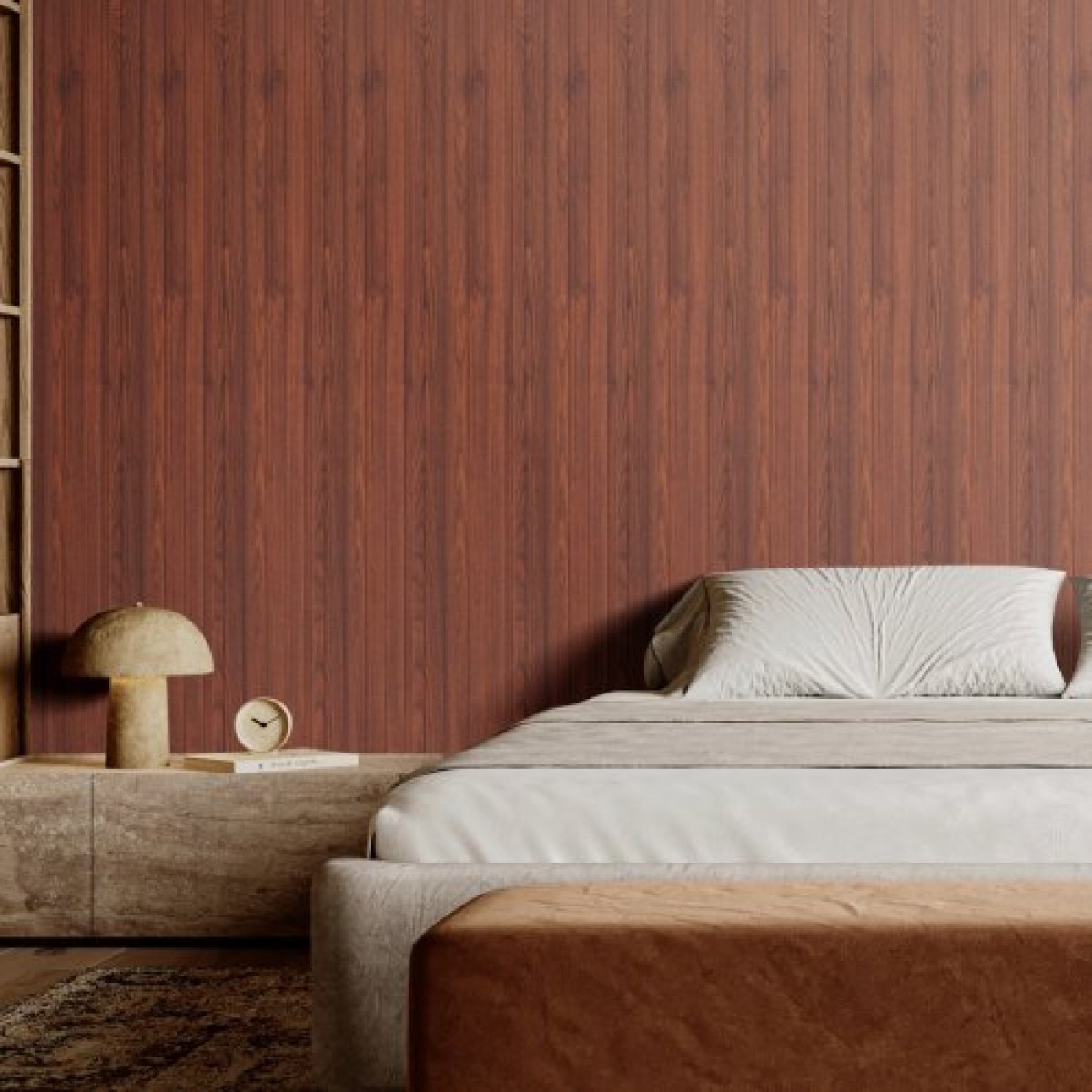 Ακουστικά πάνελ VEVOR Wood Slat, 8 ΤΕΜ 96 x 6 ιντσών, Ξύλινα πάνελ τοίχου WPC Accent για μοντέρνο εσωτερικό τοίχο, πάνελ τοίχου από ψεύτικο ξύλο για κομψή διακόσμηση και μείωση θορύβου, Μαύρη καρυδιά