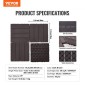 VEVOR Interlocking Deck Tiles, 36 Pack, 11,6"x11,6" 36 sq. ft Πλαστικό αδιάβροχο δάπεδο εξωτερικού χώρου για όλες τις καιρικές συνθήκες, Πλακάκια κάλυψης δαπέδου βεράντας για αυλή στο μπαλκόνι δίπλα στην πισίνα, σκούρο καφέ