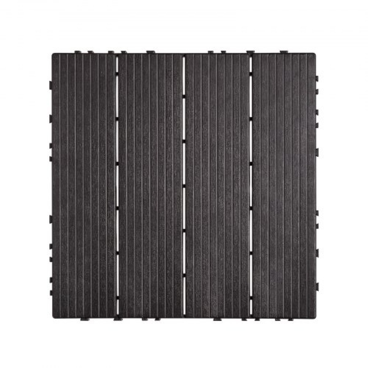VEVOR Interlocking Deck Tiles, 36 Pack, 11,6"x11,6" 36 sq. ft Πλαστικό αδιάβροχο δάπεδο εξωτερικού χώρου για όλες τις καιρικές συνθήκες, Πλακάκια κάλυψης δαπέδου βεράντας για αυλή στο μπαλκόνι δίπλα στην πισίνα, σκούρο καφέ