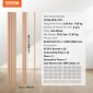Ακουστικά πάνελ VEVOR Wood Slat, 8 ΤΕΜ 96 x 6 ιντσών, Ξύλινα πάνελ τοίχου WPC Accent για μοντέρνο εσωτερικό τοίχο, πάνελ τοίχου από ψεύτικο ξύλο για κομψή διακόσμηση και μείωση θορύβου, στάχτη ξυλεία