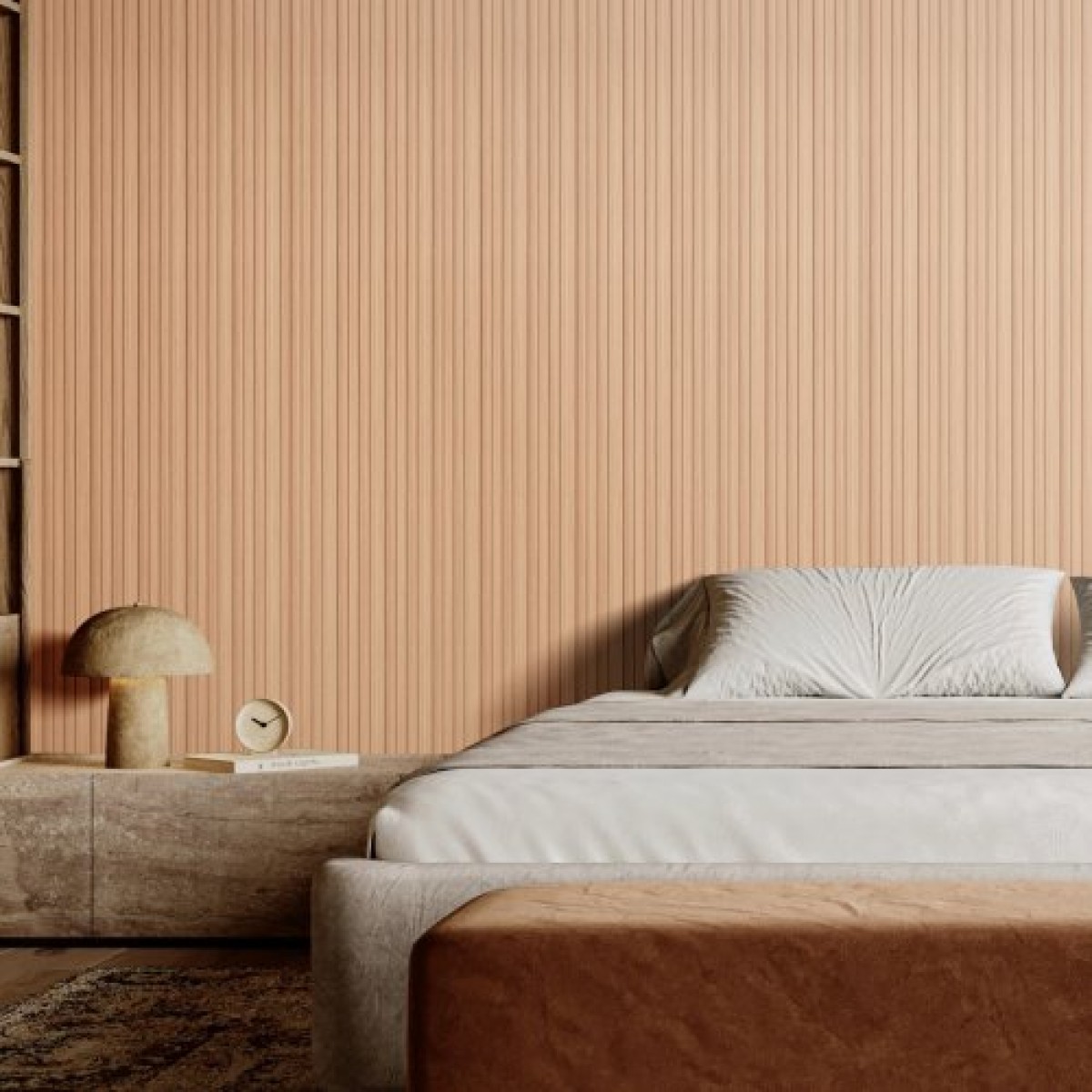 Ακουστικά πάνελ VEVOR Wood Slat, 8 ΤΕΜ 96 x 6 ιντσών, Ξύλινα πάνελ τοίχου WPC Accent για μοντέρνο εσωτερικό τοίχο, πάνελ τοίχου από ψεύτικο ξύλο για κομψή διακόσμηση και μείωση θορύβου, στάχτη ξυλεία