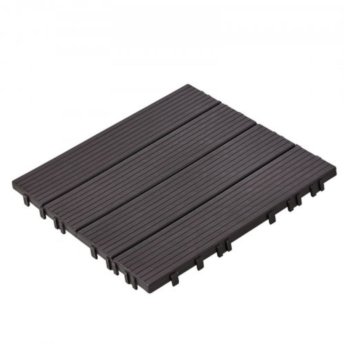 VEVOR Interlocking Deck Tiles, 10 Pack, 12"x12" 10 sq. ft Πλαστικό αδιάβροχο δάπεδο εξωτερικού χώρου για όλες τις καιρικές συνθήκες, πλακάκια κάλυψης δαπέδου βεράντας για βεράντα δίπλα στην πισίνα Μπαλκόνι πίσω αυλή, σκούρο καφέ