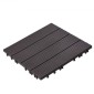 VEVOR Interlocking Deck Tiles, 10 Pack, 12"x12" 10 sq. ft Πλαστικό αδιάβροχο δάπεδο εξωτερικού χώρου για όλες τις καιρικές συνθήκες, πλακάκια κάλυψης δαπέδου βεράντας για βεράντα δίπλα στην πισίνα Μπαλκόνι πίσω αυλή, σκούρο καφέ