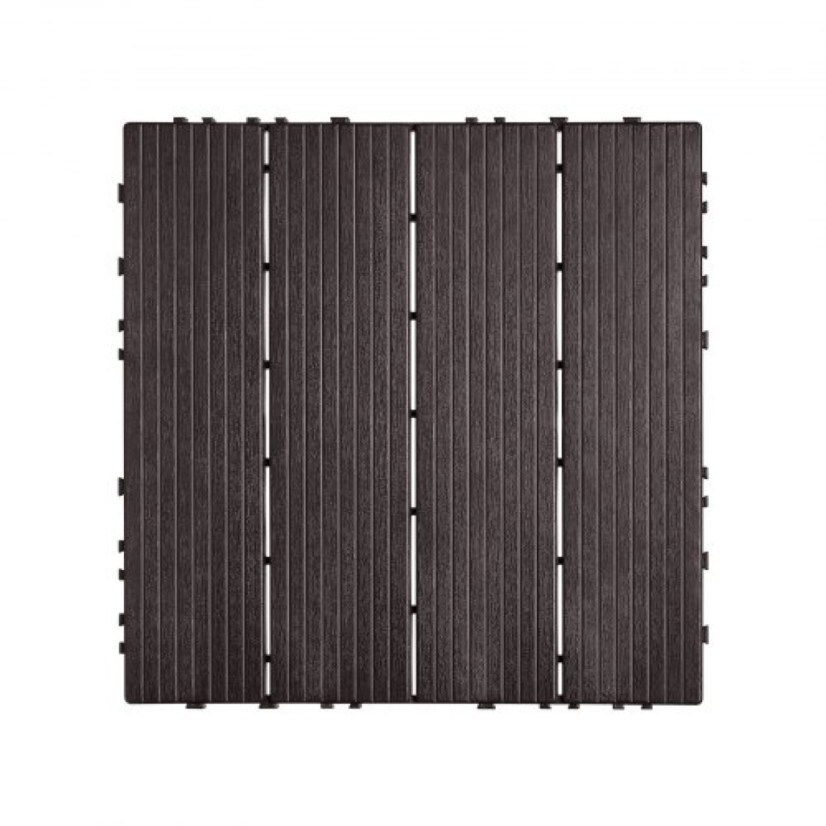 VEVOR Interlocking Deck Tiles, 10 Pack, 12"x12" 10 sq. ft Πλαστικό αδιάβροχο δάπεδο εξωτερικού χώρου για όλες τις καιρικές συνθήκες, πλακάκια κάλυψης δαπέδου βεράντας για βεράντα δίπλα στην πισίνα Μπαλκόνι πίσω αυλή, σκούρο καφέ