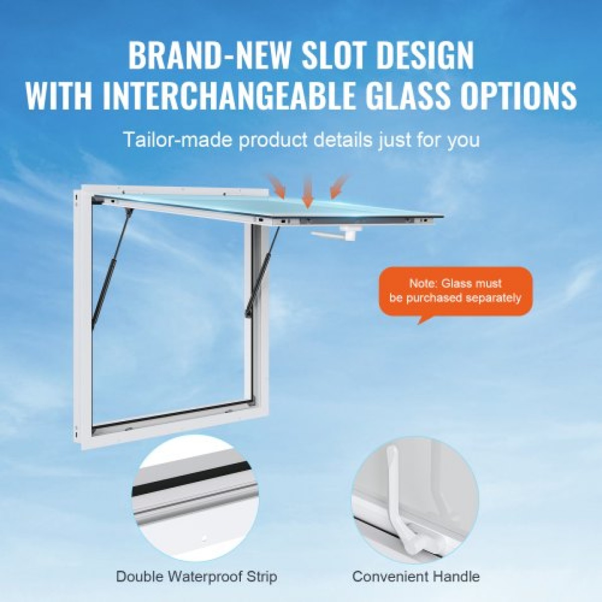 VEVOR Concession Window for Food Truck, Παράθυρο Service Food Truck από κράμα αλουμινίου 36"x36", Παράθυρο σερβιρίσματος βάσης έως 85 μοιρών με τέντα πόρτα & σύρσιμο γάντζο, για Food Trucks Concession Trailers