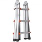 VEVOR Telescoping Ladder A Frame, Compact Extension Ladder από αλουμίνιο 9,5 FT, φορητή πτυσσόμενη σκάλα RV πολλαπλών λειτουργιών, τηλεσκοπική σκάλα για σκάλες εργασίας για το σπίτι Εσωτερική οροφή εξωτερικού χώρου, φορτίο 330 lb
