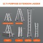 VEVOR Telescoping Ladder A Frame, Compact Extension Ladder από αλουμίνιο 9,5 FT, φορητή πτυσσόμενη σκάλα RV πολλαπλών λειτουργιών, τηλεσκοπική σκάλα για σκάλες εργασίας για το σπίτι Εσωτερική οροφή εξωτερικού χώρου, φορτίο 330 lb