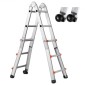 VEVOR Telescoping Ladder A Frame, Compact Extension Ladder από αλουμίνιο 9,5 FT, φορητή πτυσσόμενη σκάλα RV πολλαπλών λειτουργιών, τηλεσκοπική σκάλα για σκάλες εργασίας για το σπίτι Εσωτερική οροφή εξωτερικού χώρου, φορτίο 330 lb