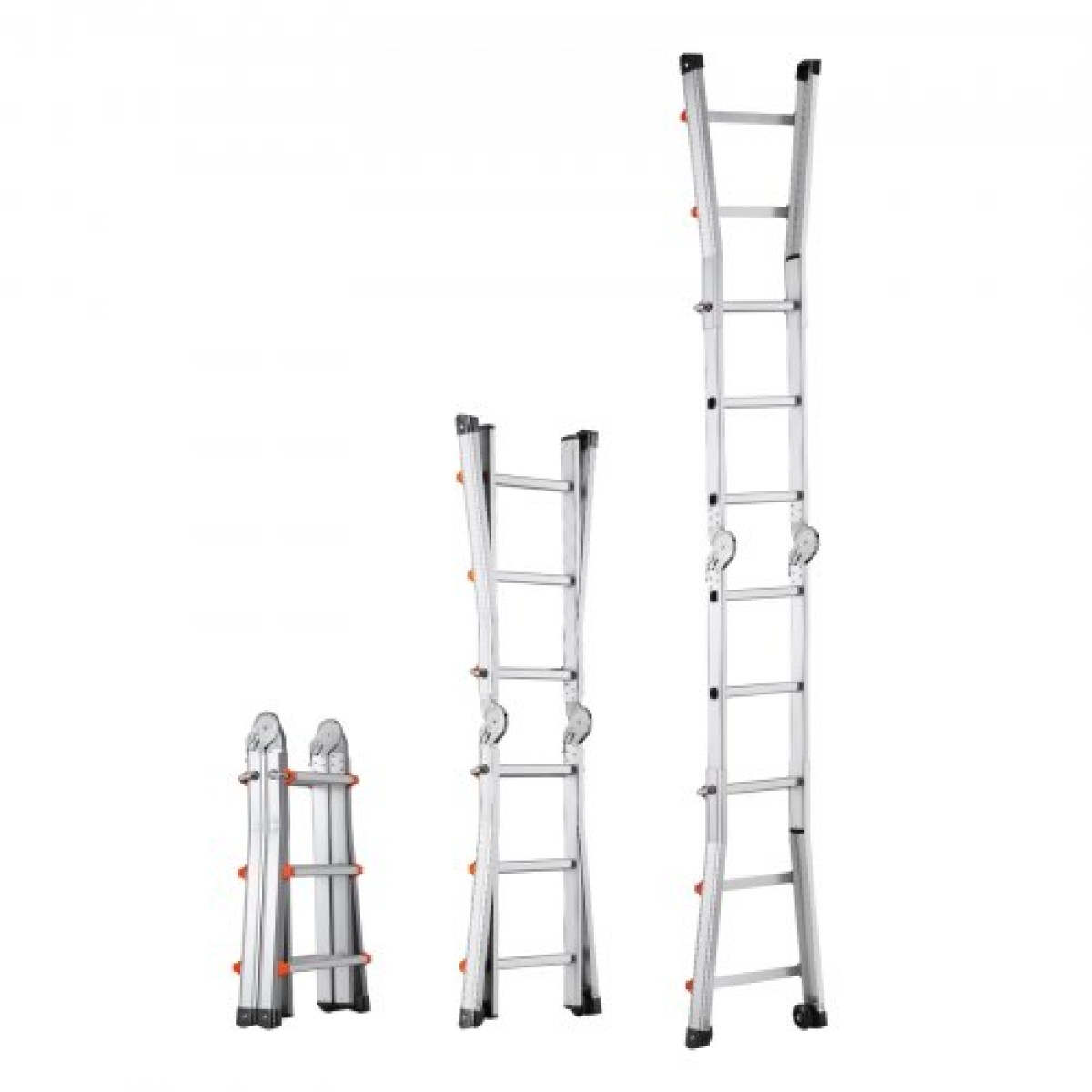 VEVOR Telescoping Ladder A Frame, Compact Extension Ladder από αλουμίνιο 9,5 FT, φορητή πτυσσόμενη σκάλα RV πολλαπλών λειτουργιών, τηλεσκοπική σκάλα για σκάλες εργασίας για το σπίτι Εσωτερική οροφή εξωτερικού χώρου, φορτίο 330 lb