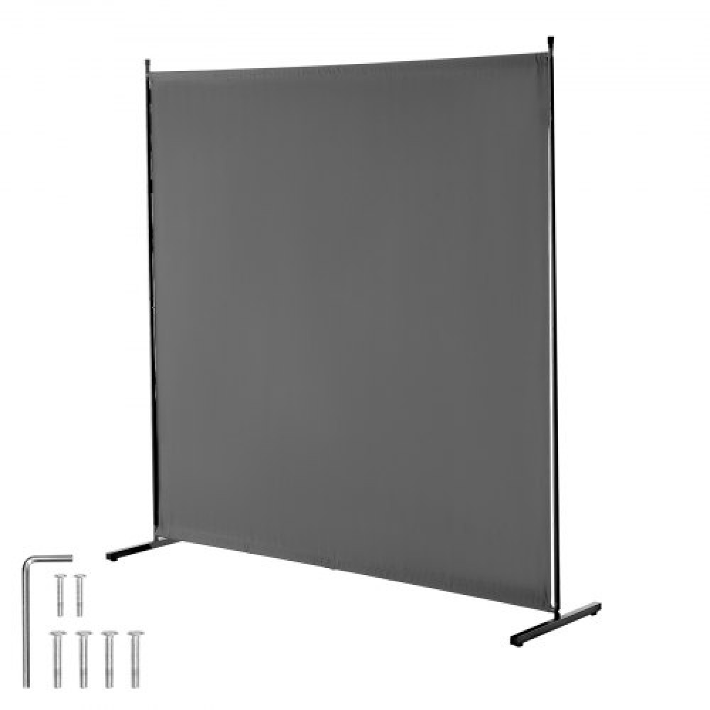 VEVOR Divider Room, Single Panel Room Divider, 6FT Privacy Screen Indoor, Partition Divider for Separation Room, Freestanding Room Divider Panel for Office, Υπνοδωμάτιο, Γκρι