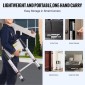 VEVOR Telescoping Ladder, ελαφριά επέκταση αλουμινίου 8,5 FT, πτυσσόμενη σκάλα ανάκλησης με ένα κουμπί, χωρητικότητα 375 LBS με αντιολισθητικά πόδια, φορητές συμπαγείς σκάλες για το σπίτι, RV, Σοφίτα