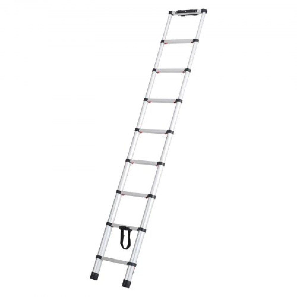 VEVOR Telescoping Ladder, ελαφριά επέκταση αλουμινίου 8,5 FT, πτυσσόμενη σκάλα ανάκλησης με ένα κουμπί, χωρητικότητα 375 LBS με αντιολισθητικά πόδια, φορητές συμπαγείς σκάλες για το σπίτι, RV, Σοφίτα