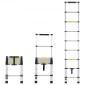 VEVOR Telescoping Ladder, ελαφριά επέκταση αλουμινίου 8,5 FT, πτυσσόμενη σκάλα ανάκλησης με ένα κουμπί, χωρητικότητα 375 LBS με αντιολισθητικά πόδια, φορητές συμπαγείς σκάλες για το σπίτι, RV, Σοφίτα