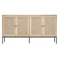Ντουλάπι VEVOR Rattan, Ντουλάπι αποθήκευσης Rattan με 4 μαγνητικές πόρτες και ρυθμιζόμενα ράφια, ντουλάπι μπουφέ μπουφέ για διάδρομο, είσοδο, σαλόνι ή κουζίνα, φυσικό