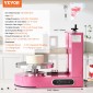 Μηχάνημα διακόσμησης κέικ VEVOR, Μηχάνημα επάλειψης κρέμας κέικ, μηχάνημα παγώματος κέικ χαμηλού θορύβου, πικάπ με ρυθμιζόμενη ξύστρα, για κέικ 6" έως 14", Ταχύτητα περιστροφής 25-320 σ.α.λ., ροζ