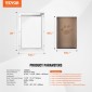 Πόρτα για κατοικίδια VEVOR, 13,27" x 20,04" Πλαίσιο αλουμινίου με σύστημα κλειδαριάς και πτερυγίου, αδιάβροχη πόρτα σκυλιών, εύκολη εγκατάσταση σε εσωτερικές ή εξωτερικές πόρτες, πόρτα κατοικίδιων κατάλληλη για γατάκια σκυλάκια γάτας (Λευκό-L)