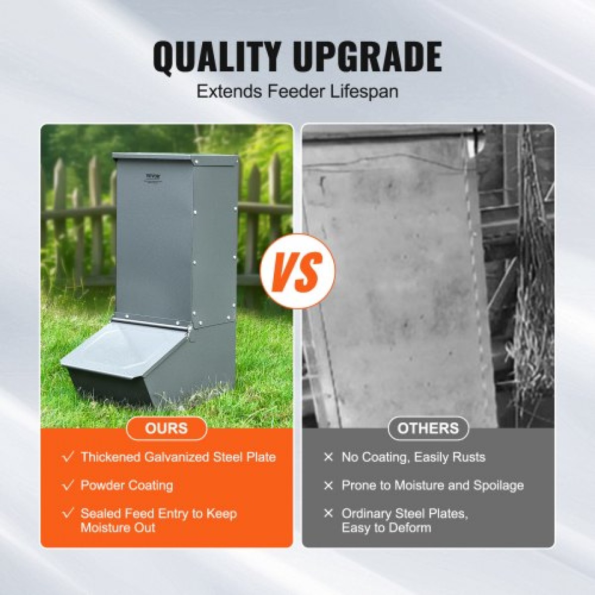 VEVOR Hog Feeder, 2.2 Bushel Capacity, Single Door Pig Feeder, Heavy Duty Steel Feeder Piglets, Multipurpose Trough feeder Creep Feeder, Outdoor Livestock Feeder Farm αξεσουάρ για τάισμα έως 5 γουρουνιών