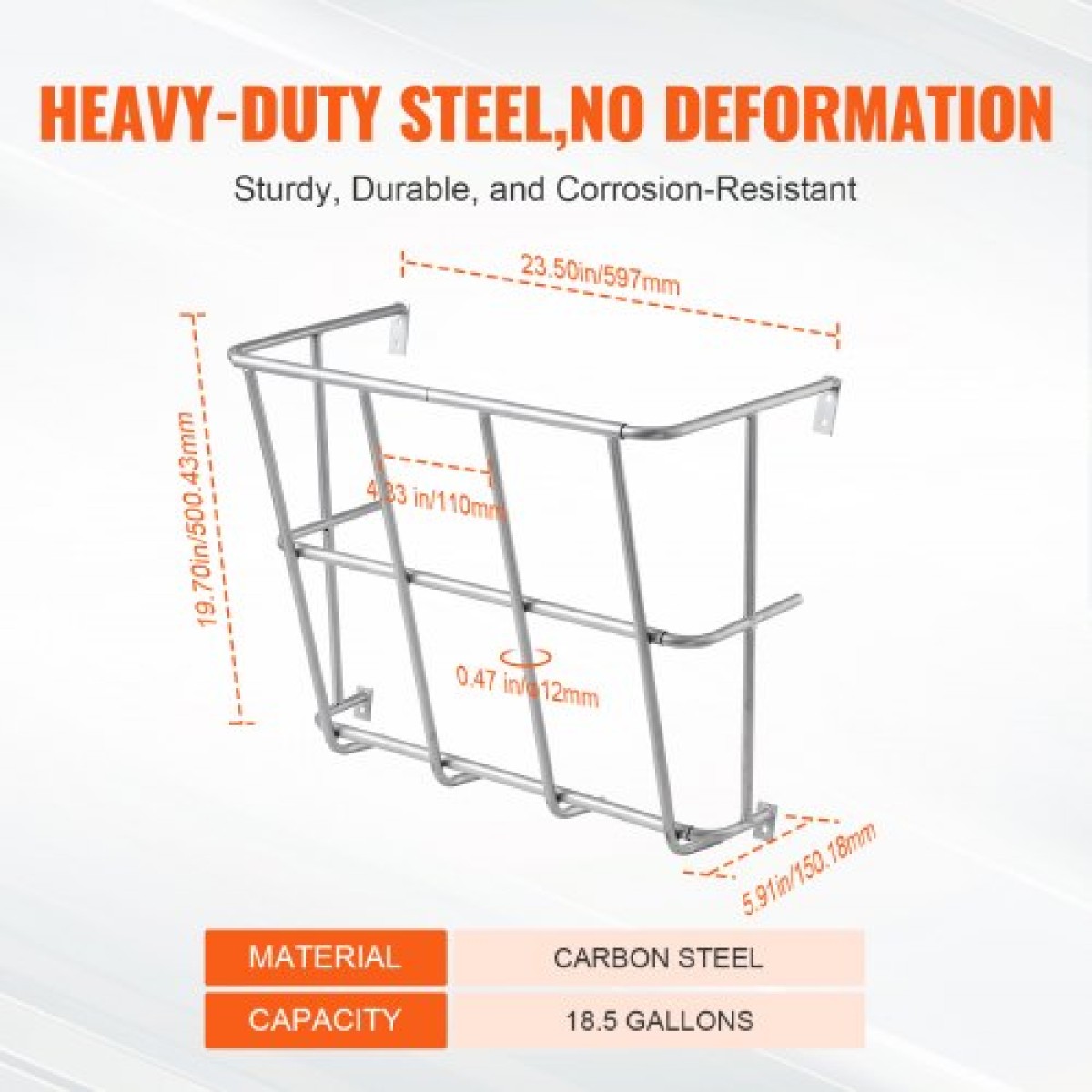 VEVOR Livestock Hay Feeder, 18,5 γαλόνια μεγάλης χωρητικότητας, βαρέως τύπου ατσάλινο ράφι σανού κατσίκας, 24,4" Μακρύς τοίχος θήκη σανού αλόγου, ράφι πολλαπλών όψεων για κτηνοτροφική φάρμα προβατοειδών σε εσωτερικό εξωτερικό χώρο