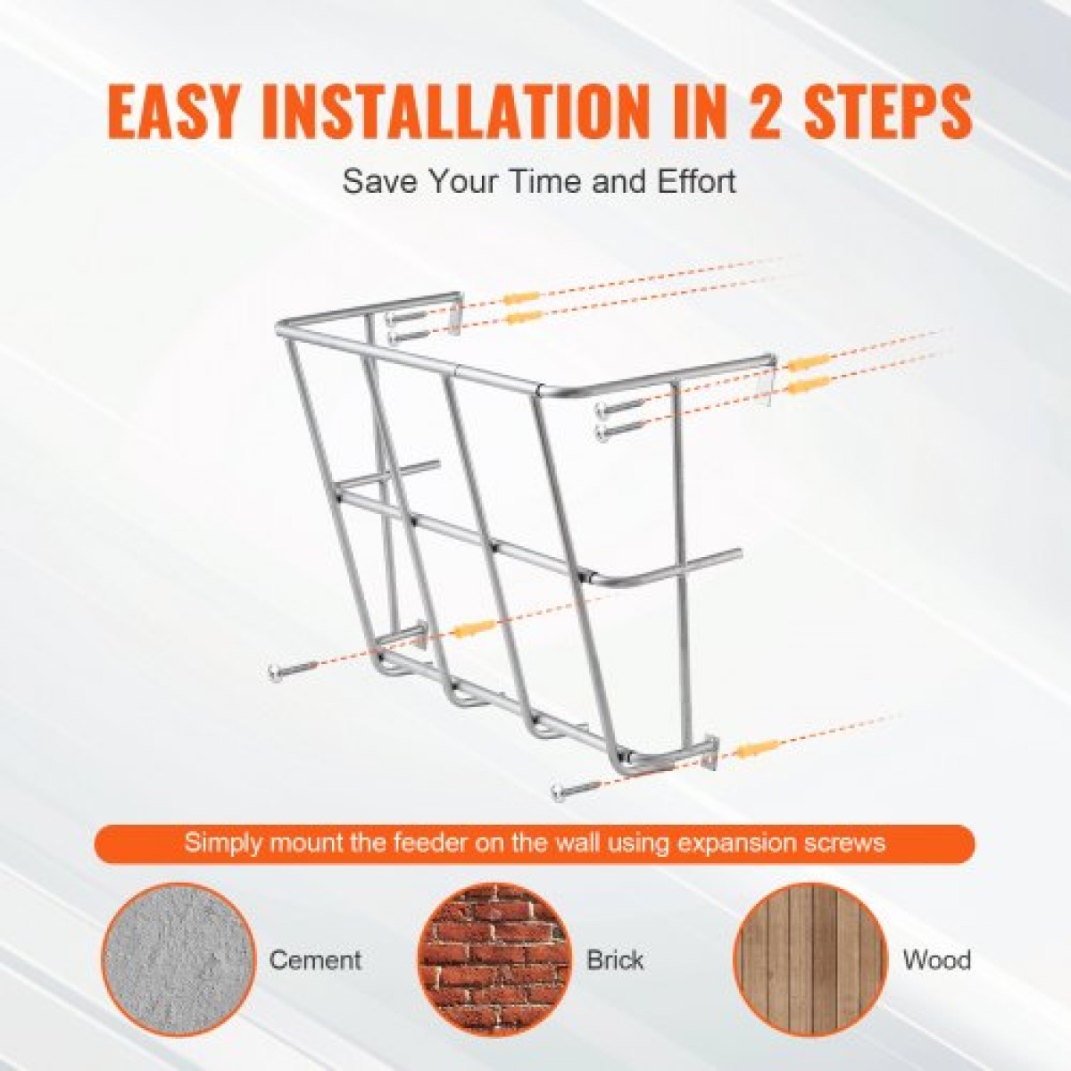 VEVOR Livestock Hay Feeder, 18,5 γαλόνια μεγάλης χωρητικότητας, βαρέως τύπου ατσάλινο ράφι σανού κατσίκας, 24,4" Μακρύς τοίχος θήκη σανού αλόγου, ράφι πολλαπλών όψεων για κτηνοτροφική φάρμα προβατοειδών σε εσωτερικό εξωτερικό χώρο
