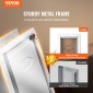 Πόρτα κατοικίδιων VEVOR, 14,25" x 21,1" μεταλλικό πλαίσιο με κλειδαριά και σύστημα 3 πτερυγίων, αδιάβροχη πόρτα σκυλιών, εύκολη εγκατάσταση σε εσωτερικούς ή εξωτερικούς τοίχους, πόρτα για κατοικίδια κατάλληλη για γατάκια σκυλάκια γάτας (Λευκό-Με