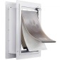 Πόρτα κατοικίδιων VEVOR, 14,25" x 21,1" μεταλλικό πλαίσιο με κλειδαριά και σύστημα 3 πτερυγίων, αδιάβροχη πόρτα σκυλιών, εύκολη εγκατάσταση σε εσωτερικούς ή εξωτερικούς τοίχους, πόρτα για κατοικίδια κατάλληλη για γατάκια σκυλάκια γάτας (Λευκό-Με