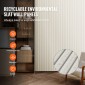 Ακουστικά πάνελ VEVOR Wood Slat, 8 ΤΕΜ 96 x 6 ιντσών, Ξύλινα πάνελ τοίχου WPC Accent για μοντέρνο εσωτερικό τοίχο, πάνελ τοίχου από ψεύτικο ξύλο για κομψή διακόσμηση και μείωση θορύβου, Λευκό ματ