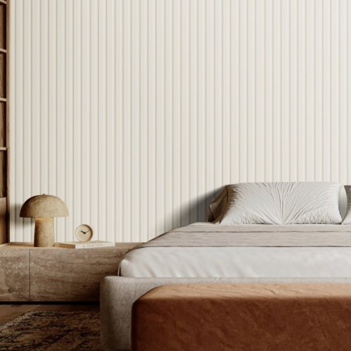 Ακουστικά πάνελ VEVOR Wood Slat, 8 ΤΕΜ 96 x 6 ιντσών, Ξύλινα πάνελ τοίχου WPC Accent για μοντέρνο εσωτερικό τοίχο, πάνελ τοίχου από ψεύτικο ξύλο για κομψή διακόσμηση και μείωση θορύβου, Λευκό ματ