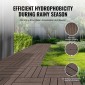 VEVOR Interlocking Deck Tiles Plastic Wood, 10 Pack, 12"x12" 10 sq. ft Αδιάβροχο δάπεδο εξωτερικού χώρου για όλες τις καιρικές συνθήκες, Πλακάκια κάλυψης δαπέδου βεράντας για βεράντα δίπλα στην πισίνα Μπαλκόνι πίσω αυλή, σκούρο καφέ