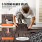 VEVOR Interlocking Deck Tiles Plastic Wood, 10 Pack, 12"x12" 10 sq. ft Αδιάβροχο δάπεδο εξωτερικού χώρου για όλες τις καιρικές συνθήκες, Πλακάκια κάλυψης δαπέδου βεράντας για βεράντα δίπλα στην πισίνα Μπαλκόνι πίσω αυλή, σκούρο καφέ