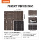 VEVOR Interlocking Deck Tiles Plastic Wood, 10 Pack, 12"x12" 10 sq. ft Αδιάβροχο δάπεδο εξωτερικού χώρου για όλες τις καιρικές συνθήκες, Πλακάκια κάλυψης δαπέδου βεράντας για βεράντα δίπλα στην πισίνα Μπαλκόνι πίσω αυλή, σκούρο καφέ
