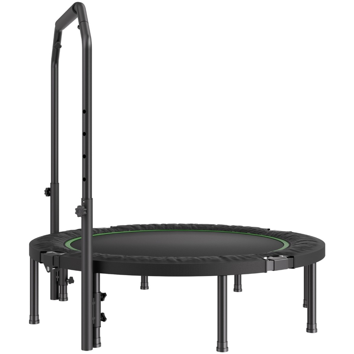 Μίνι πτυσσόμενο τραμπολίνο VEVOR, 52 ιντσών Fitness Rebounder, Μέγιστο φορτίο 450 λίβρες τραμπολίνο γυμναστικής, σταθερό και ήσυχο τραμπολίνο με ρυθμιζόμενη λαβή αφρού 4 επιπέδων, για ενήλικες σε εσωτερικούς χώρους/προπόνηση στον κήπο