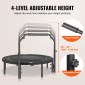 Μίνι πτυσσόμενο τραμπολίνο VEVOR, 52 ιντσών Fitness Rebounder, Μέγιστο φορτίο 450 λίβρες τραμπολίνο γυμναστικής, σταθερό και ήσυχο τραμπολίνο με ρυθμιζόμενη λαβή αφρού 4 επιπέδων, για ενήλικες σε εσωτερικούς χώρους/προπόνηση στον κήπο