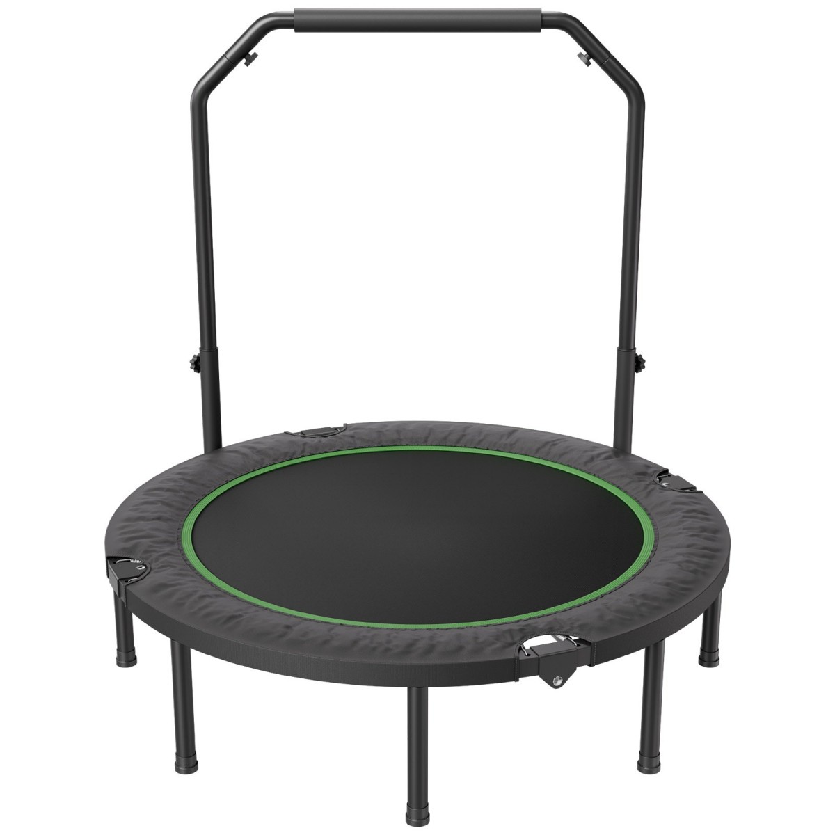 Μίνι πτυσσόμενο τραμπολίνο VEVOR, 52 ιντσών Fitness Rebounder, Μέγιστο φορτίο 450 λίβρες τραμπολίνο γυμναστικής, σταθερό και ήσυχο τραμπολίνο με ρυθμιζόμενη λαβή αφρού 4 επιπέδων, για ενήλικες σε εσωτερικούς χώρους/προπόνηση στον κήπο
