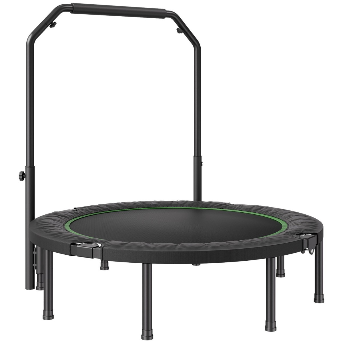 Μίνι πτυσσόμενο τραμπολίνο VEVOR, 52 ιντσών Fitness Rebounder, Μέγιστο φορτίο 450 λίβρες τραμπολίνο γυμναστικής, σταθερό και ήσυχο τραμπολίνο με ρυθμιζόμενη λαβή αφρού 4 επιπέδων, για ενήλικες σε εσωτερικούς χώρους/προπόνηση στον κήπο