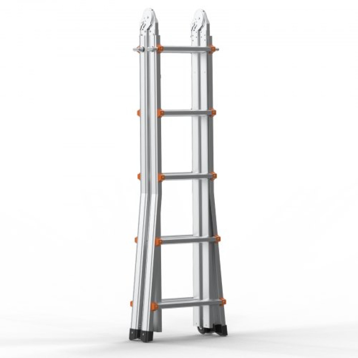 VEVOR Telescoping Ladder A Frame, 17 FT Compact Extension Ladder από αλουμίνιο, πολλαπλών λειτουργιών φορητή πτυσσόμενη σκάλα RV, τηλεσκοπική σκάλα για σκάλες εργασίας για το σπίτι Εσωτερική οροφή εξωτερικού χώρου, φορτίο 330 lb