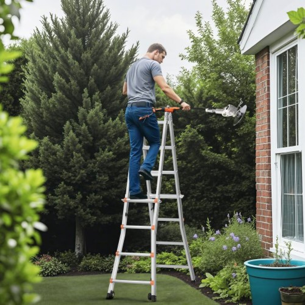 VEVOR Telescoping Ladder A Frame, 17 FT Compact Extension Ladder από αλουμίνιο, πολλαπλών λειτουργιών φορητή πτυσσόμενη σκάλα RV, τηλεσκοπική σκάλα για σκάλες εργασίας για το σπίτι Εσωτερική οροφή εξωτερικού χώρου, φορτίο 330 lb